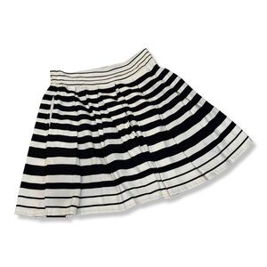 Enny Lua P Black and White striped Skater Skirt